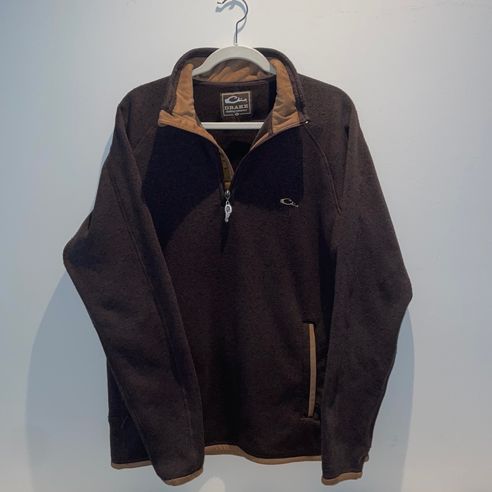Vintage Drake brown Pull-Over quarter zip - size M and in pretty good condition